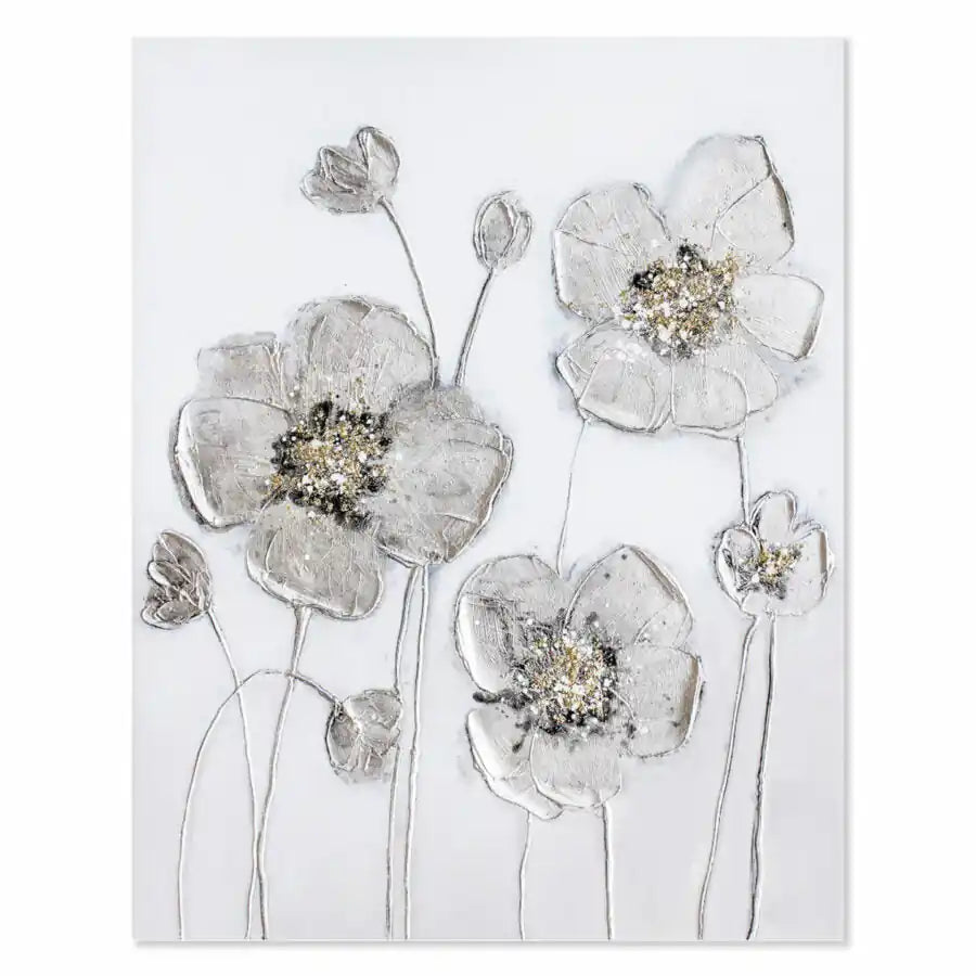 Silver flowers 1 80×100