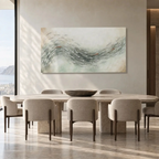 Quadro Materico verde salvia con pesci VORTEX GREEN AGAVE by Alessandro Vinci - 150x80 cm - spedizione inclusae