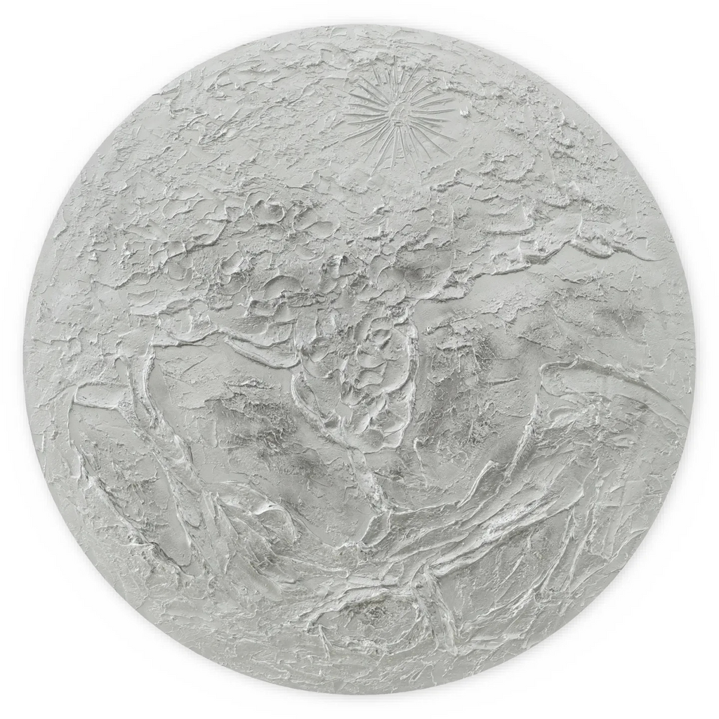 Quadro Luna materico silver - MOON 110 cm - by Alessandro Vinci - spedizione inclusa