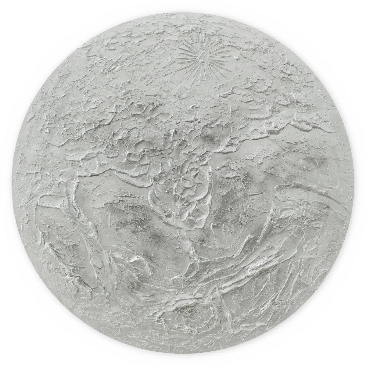 Quadro Luna materico silver - MOON 110 cm - by Alessandro Vinci - spedizione inclusa