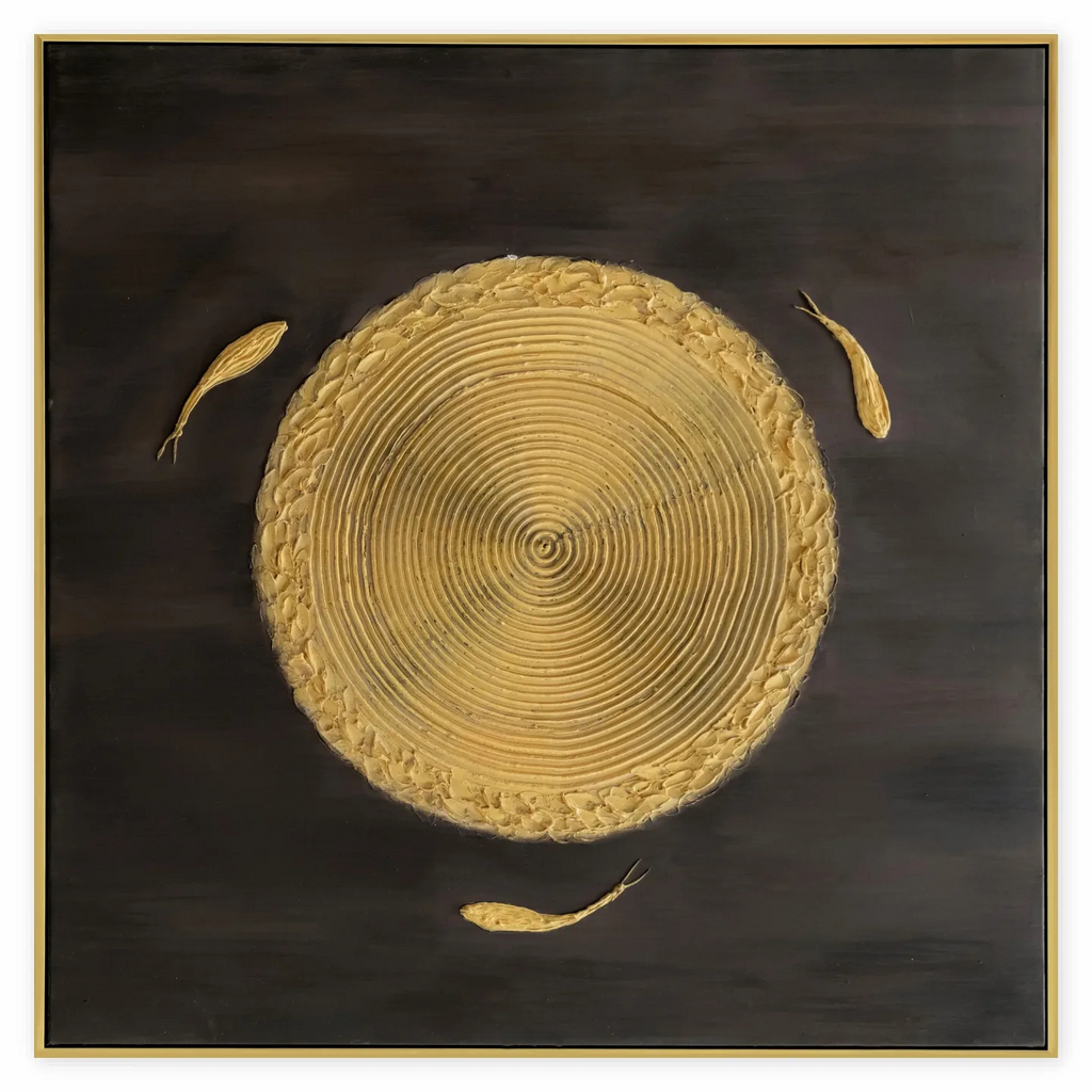 Quadro materico con cornice TRIADE 100×100 cm - by Alessandro Vinci - spedizione inclusa