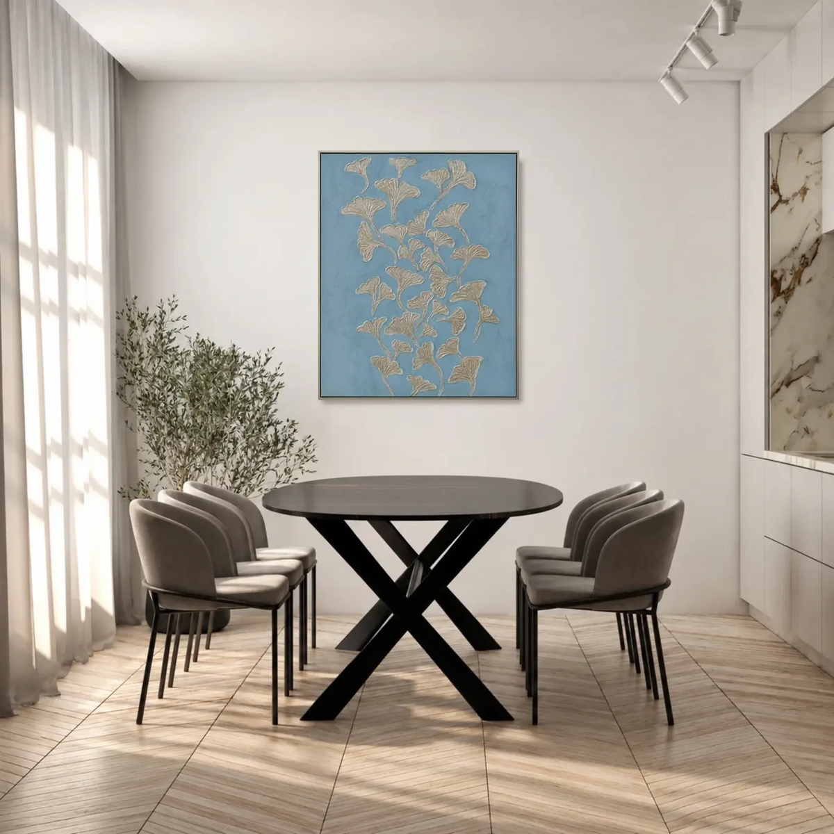 Quadro Materico con cornice - BILOBA 80×100 cm - by Alessandro Vinci - spedizione inclusa