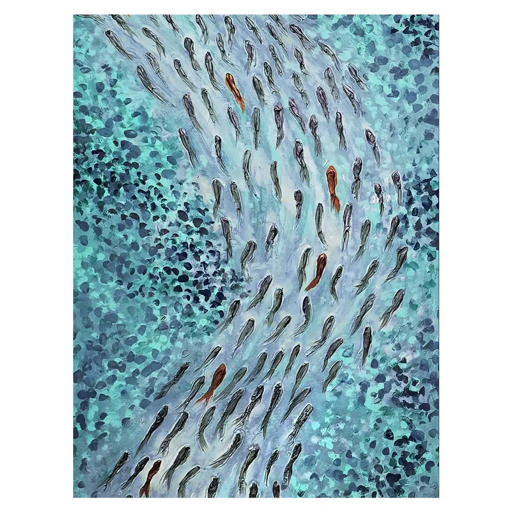 FISH VORTEX MEDITATION BLUE - Alessandro Vinci - Quadri Su Commissione