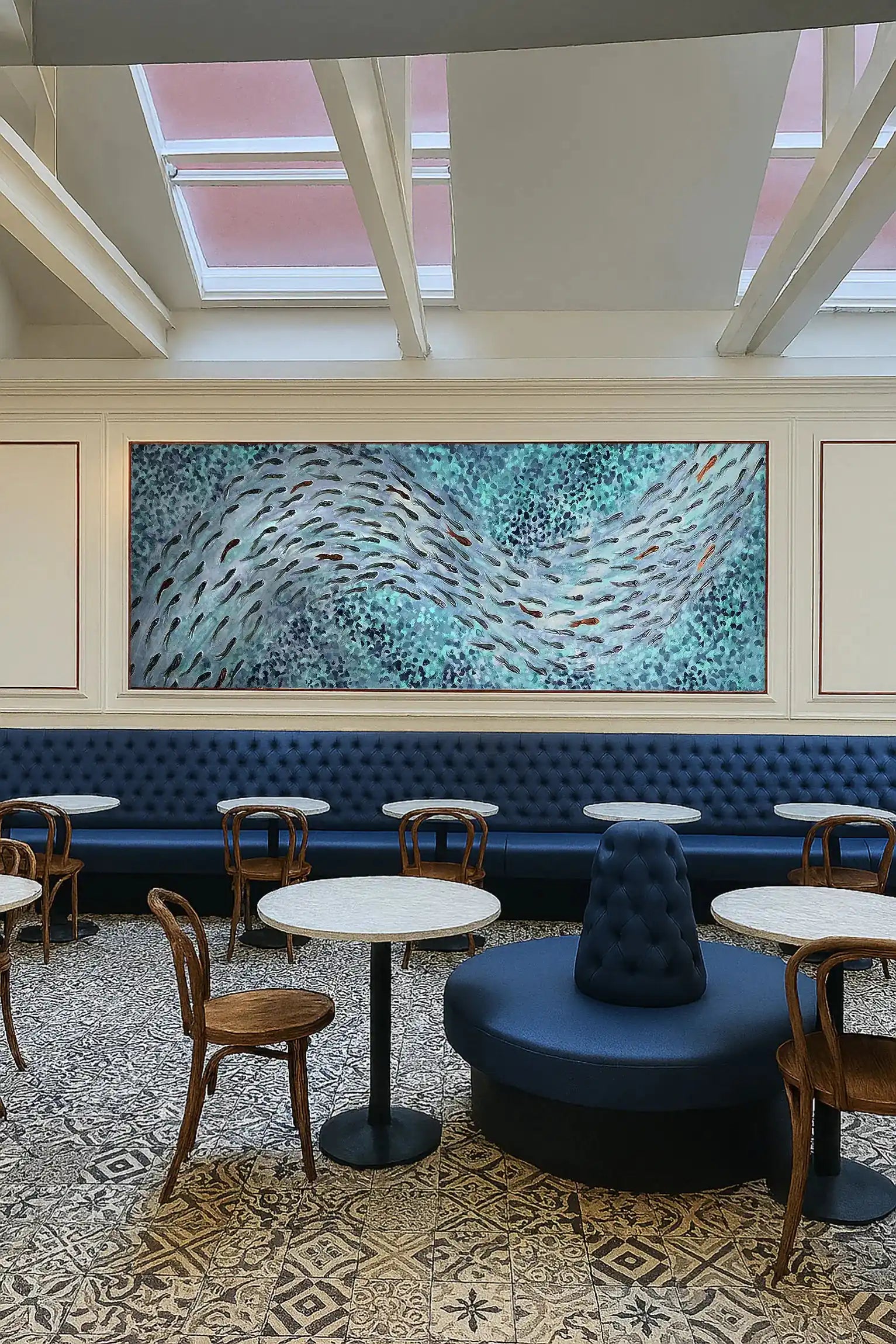 FISH VORTEX MEDITATION BLUE - Alessandro Vinci - Quadri Su Commissione