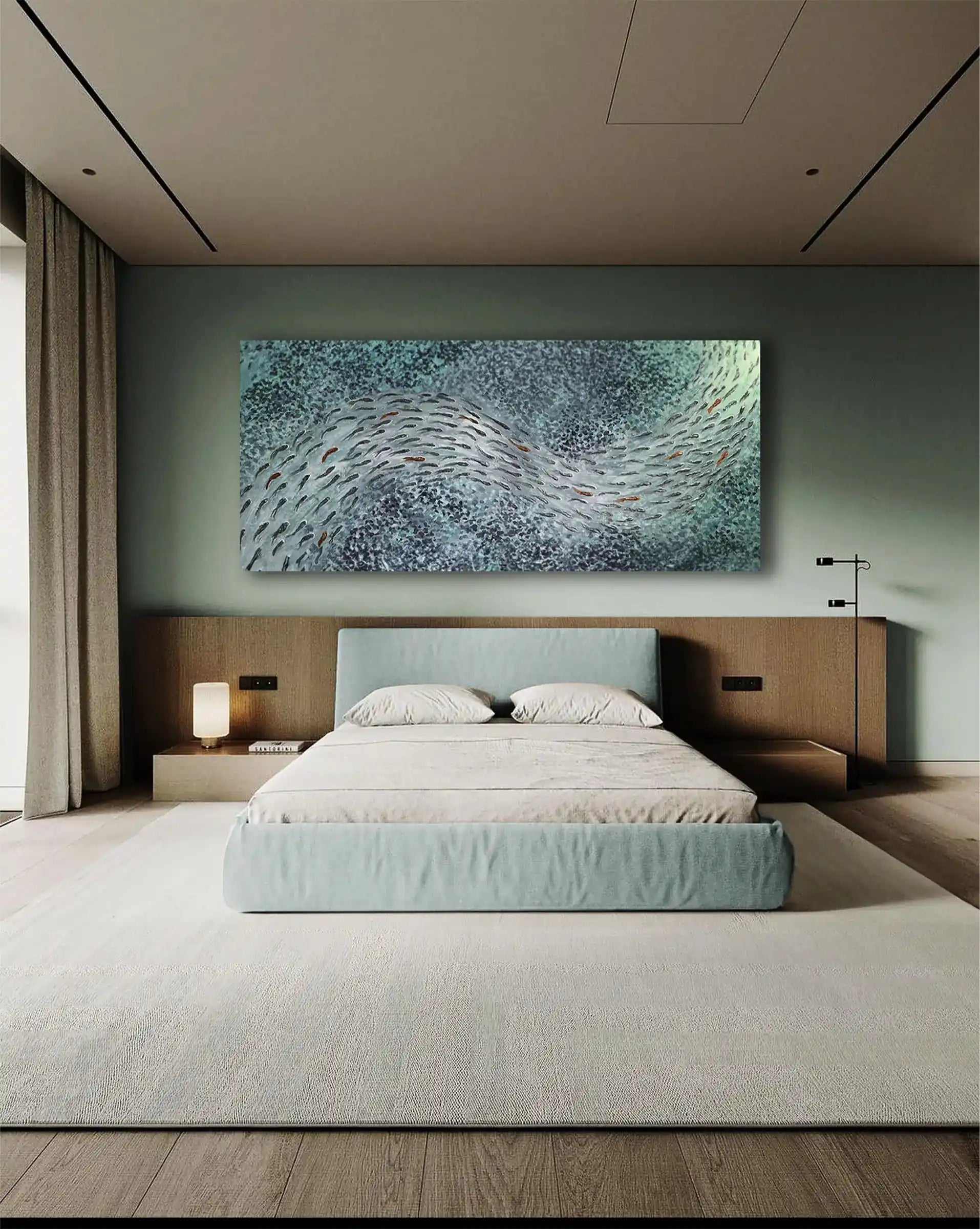 FISH VORTEX MEDITATION LIGHT BLUE - Alessandro Vinci - Quadri Su Commissione