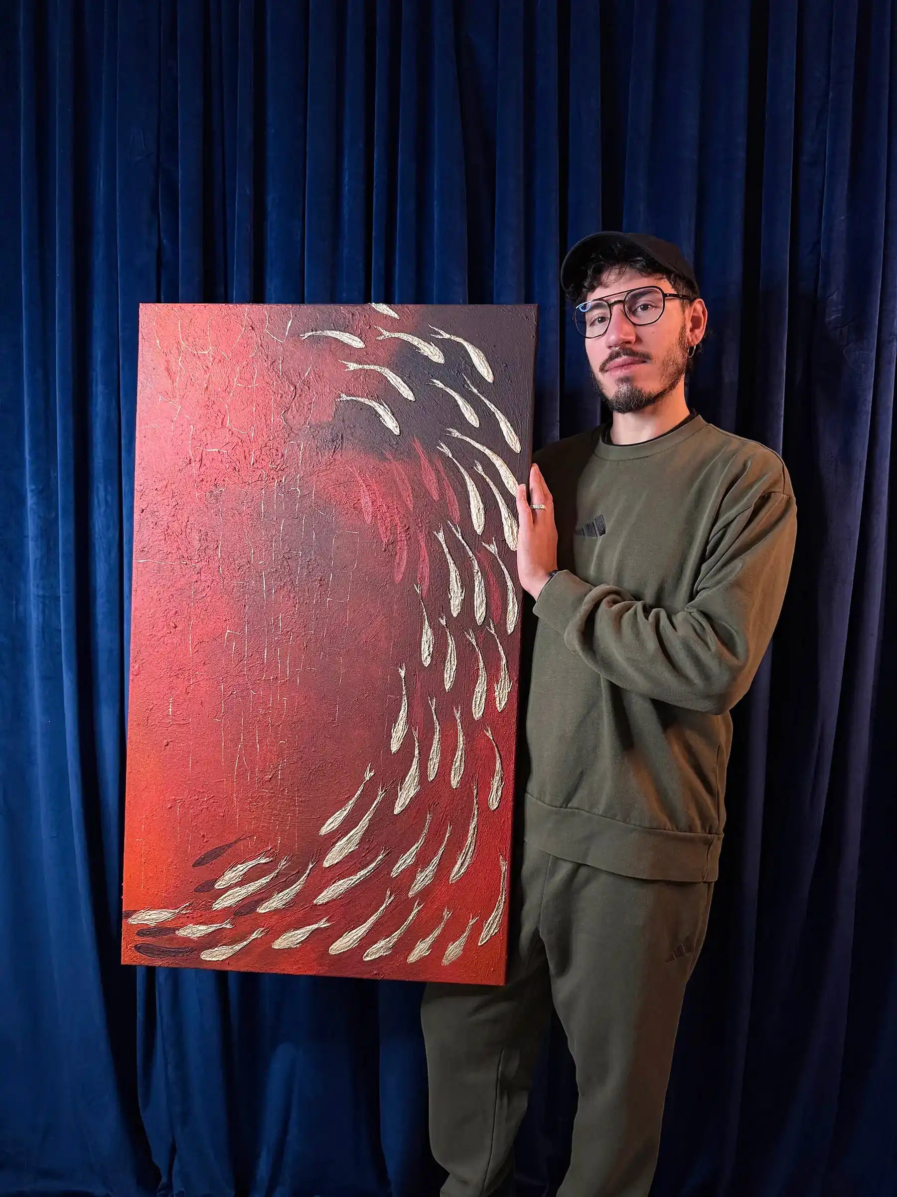 FISH VORTEX RED - Alessandro Vinci - Quadri Su Commissione